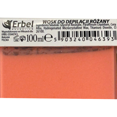 Wosk do depilacji wąska rolka Erbel różany 100 ml