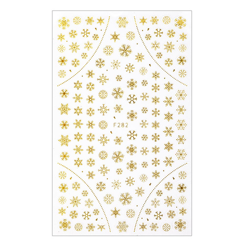 Naklejki do paznokci cienkie samoprzylepne świąteczne Molly Nails F282 złote