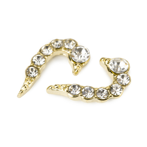 Ozdoby do paznokci serce 3D Molly Nails white diamond 10 szt