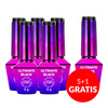 5+1gratis Lakier hybrydowy Molly Nails Ultimate Black HEMA/Di-HEMA free 8g