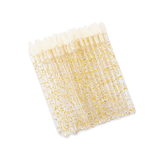 Aplikatory silikonowe do oczu ust brwi rzęs złote 48szt