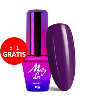 5+1gratis Lakier hybrydowy MollyLac Obsession Naughty Purple 10g Nr 213