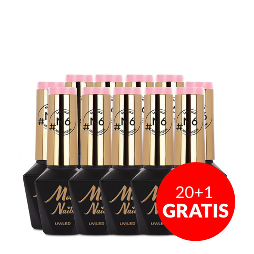 20+1gratis Lakier hybrydowy Molly Nails Natural by Monika Mielniczuk HEMA/Di-HEMA free 8g Nr N6