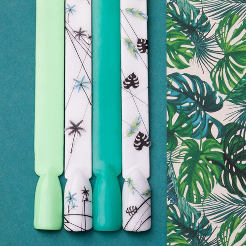 Naklejki do paznokci cienkie samoprzylepne palmy F183