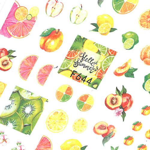 Naklejki do paznokci cienkie samoprzylepne owoce F644