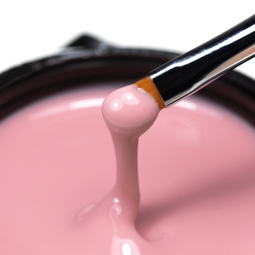 Budujący żel samopoziomujący twardy średniogęsty builder gel self leveling Molly Nails Smoky Pink HEMA/Di-HEMA Free 50 g