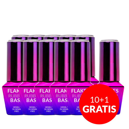 10+1gratis Mleczna baza kauczukowa Flakes Rubber Base Milk&Gold MollyLac HEMA Free 10 gram