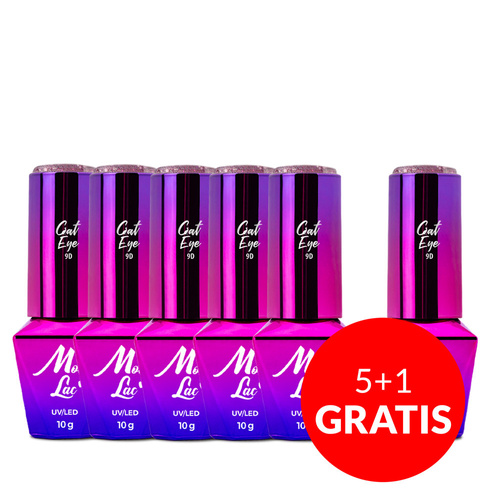 5+1gratis Magnetyczny lakier hybrydowy z efektem kociego oka Cat Eye Foxy Eyes Blink Bling MollyLac 10g Nr 554