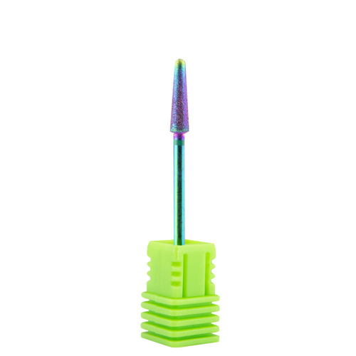 Frez diamentowy Unicorn tęczowy stożek zaokrąglony zielony Nr 7