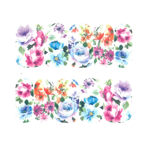 Naklejki wodne do paznokci kwiaty A-1373