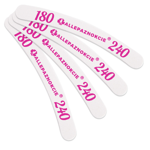 Pilnik do paznokci Bezpieczny Pakiet Allepaznokcie banan biały środek 180/240 CU-10 High Quality