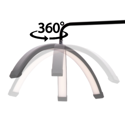 Lampa kosmetyczna LED łuk 30W podłogowa bezcieniowa czarna HD-M6X