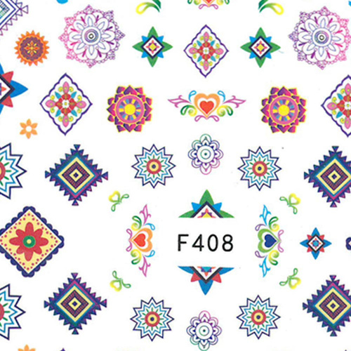 Naklejki do paznokci cienkie samoprzylepne wzory ornamenty F408