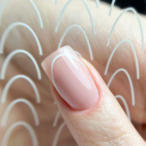 Naklejki samoprzylepne na paznokcie/ French/ Francuska linia uśmiechu 48szt white STZ-CS169