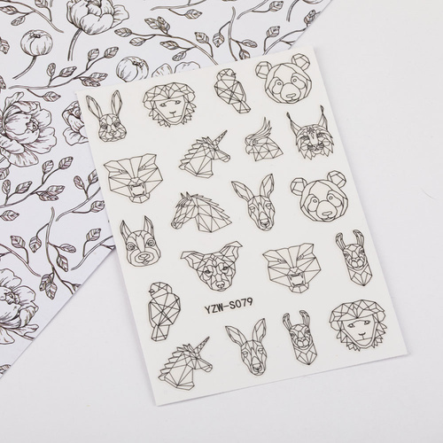 Naklejki do paznokci samoprzylepne zwierzęta YZW-S079