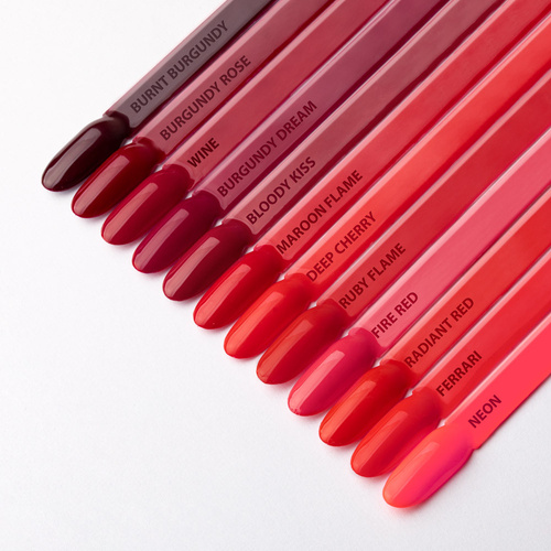 10+1gratis Lakier hybrydowy LED/UV Gel Polish Reds R4 Fire Red AlleLac HEMA/Di-HEMA Free 6g