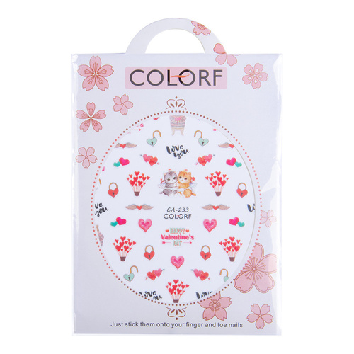 Naklejki do paznokci cienkie samoprzylepne walentynkowe CA-233