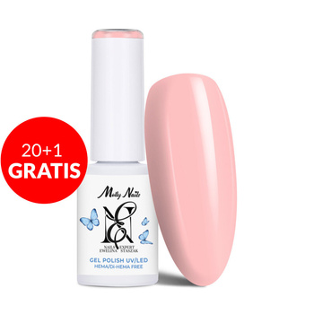 20+1gratis Lakier hybrydowy LED/UV Gel Polish Molly Nails by Ewelina Staszak Talizman T9 Kwarc różowy HEMA/Di-HEMA Free 7g