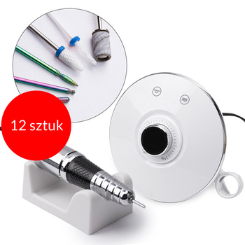 12sztuk Frezarka do paznokci 68W No Name do manicure pedicure biała M17 45 000 obrotów