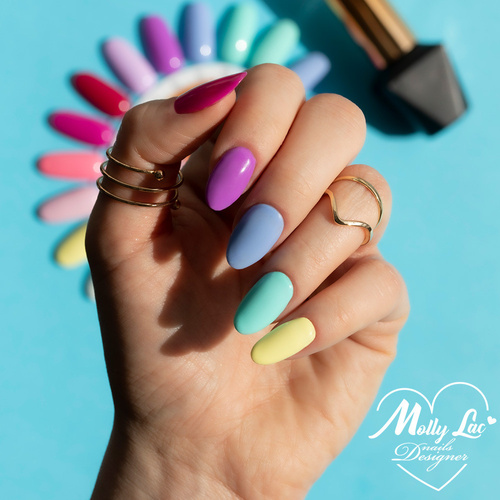 Lakier hybrydowy MollyLac BeFree Pastels Crazy mint HEMA/Di-HEMA Free 10g Nr 20