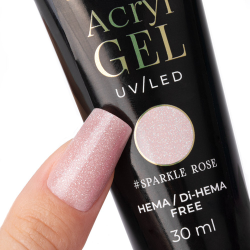 11+1gratis Akrylożel Polygel żel budujący do przedłużania AcrylGel Molly Nails HEMA/Di-HEMA Free Sparkle Rose 30 ml
