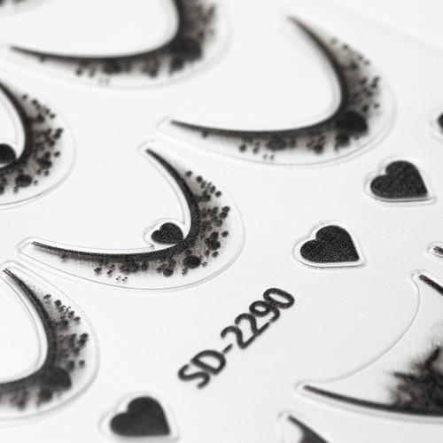 Naklejki samoprzylepne na paznokcie 5D/ French/ Francuska linia uśmiechu 20szt black SD-2290