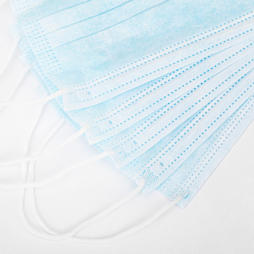 Maski maseczki ochronne jednorazowe trzywarstwowe HJR niebieskie 50 szt