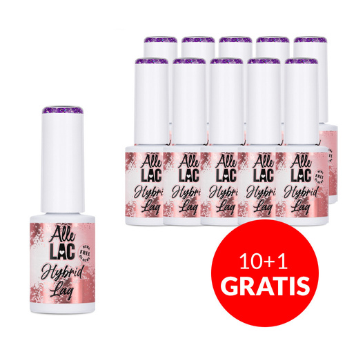 10+1gratis Lakier hybrydowy LED/UV Gel Polish Purples Cosmic Violet AlleLac HEMA/Di-HEMA Free 6g