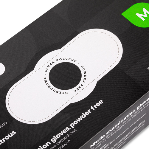 Rękawiczki jednorazowe nitrylowe diagnostyczne i ochronne Medisterill rozmiar M czarne 100szt