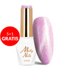 5+1gratis Lakier hybrydowy LED/UV Gel Polish Pinks Cat Eye Pastel Nr 182 Molly Nails HEMA/Di-HEMA Free 8g