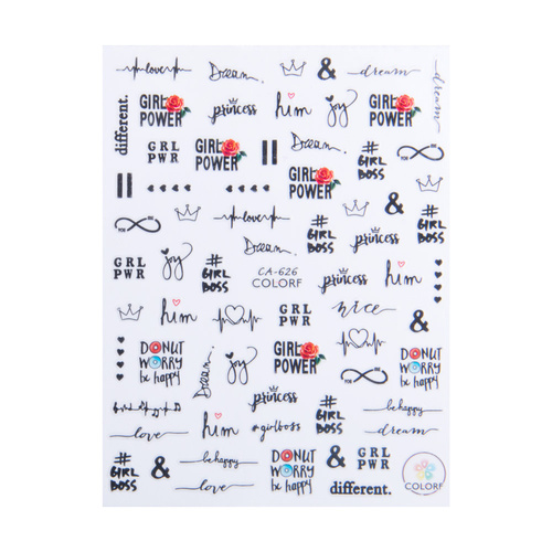 Naklejki do paznokci cienkie samoprzylepne walentynkowe CA-626