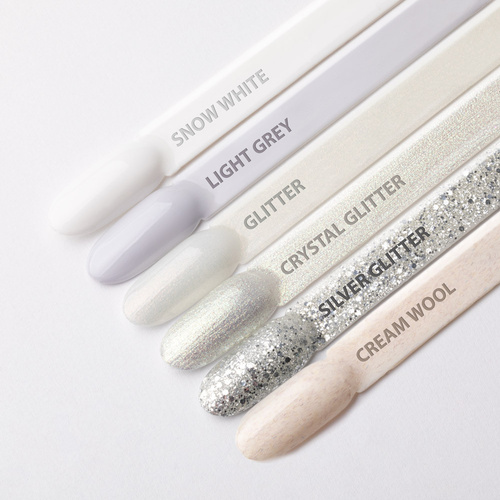 10+1gratis Lakier hybrydowy LED/UV Gel Polish Whites W2 Light Grey AlleLac HEMA/Di-HEMA Free 6g