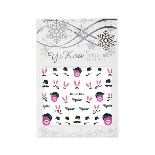 Naklejki do paznokci 3D samoprzylepne brokatowe wielkanocne BLE 1102D