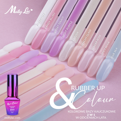 Baza kauczukowa Rubber Base 2w1 Up&Colour MollyLac Light Purple HEMA/Di-HEMA Free 10g nr 4