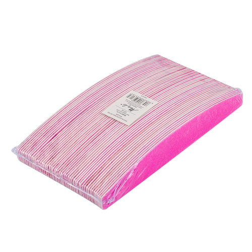 Pilnik do paznokci łódka slim 100/100 neon pink organic drewniany No Name