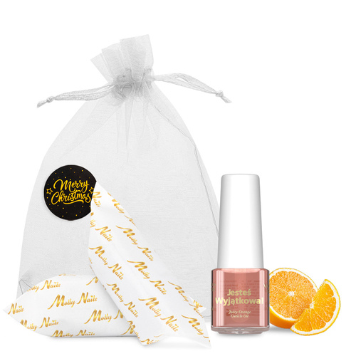 Oliwka okazjonalna do skórek i paznokci o zapachu Juicy Orange z krówkami w ozdobnym woreczku 5ml