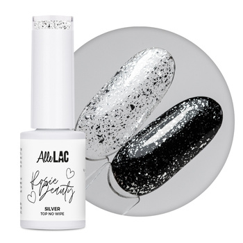 Top z efektem ciętej folii silver top no wipe AlleLac x Rosie Beauty 6g