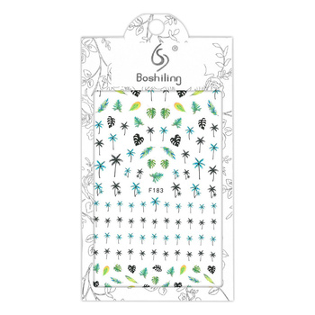 Naklejki do paznokci cienkie samoprzylepne palmy F183