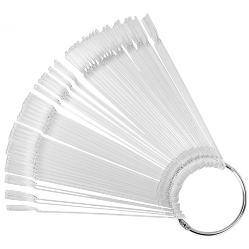 Wzornik próbnik wachlarz na kole do żeli lakierów hybryd i pyłków transparentny 50 szt