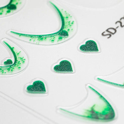 Naklejki samoprzylepne na paznokcie 5D/ French/ Francuska linia uśmiechu 20szt green SD-2279