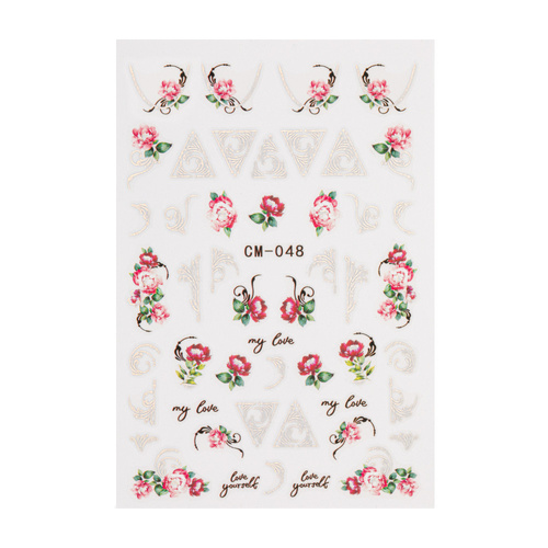 Naklejki do paznokci samoprzylepne kwiaty CM-048