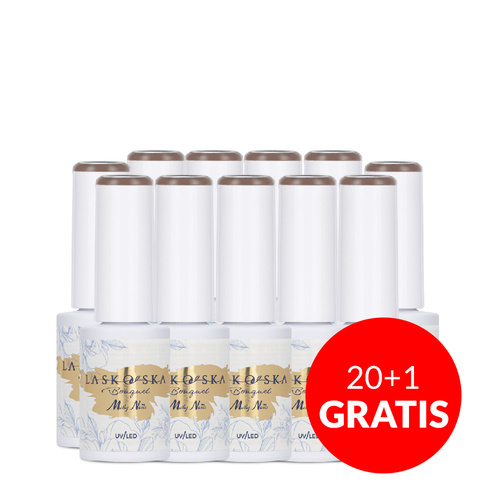 20+1gratis Lakier hybrydowy LED/UV Gel Polish Molly Nails @Bouquet by Laskovska Cedar Rose HEMA/Di-HEMA Free 7g