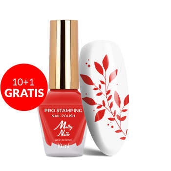 10+1gratis Lakier do stempli i stampingu Molly Nails PRO Stamping Red Nr 11 10ml