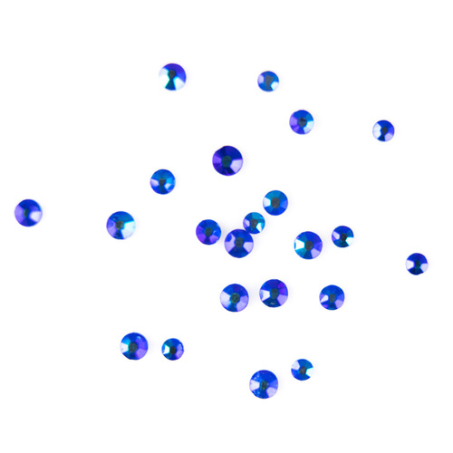 Cyrkonie do paznokci szklane Blue Zircon AB mix rozmiarów ok.1440 szt paczka