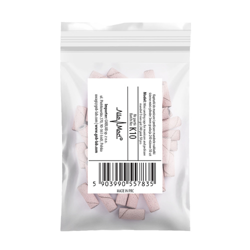 Kapturki do manicure i pedicure mandrele nakładki ścierne mini cylinder 3mm gradacja 240 różowe 50 szt.
