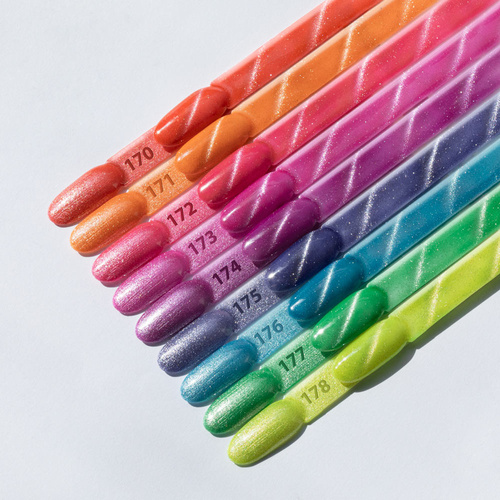 5+1gratis Lakier hybrydowy Molly Nails Neon Flashy Cat Eye HEMA Free 8g Nr 171