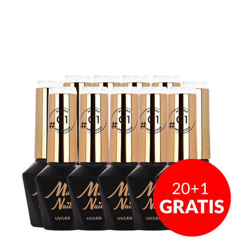20+1gratis Lakier hybrydowy Molly Nails Classic by Monika Mielniczuk HEMA/Di-HEMA free 8g Nr C1