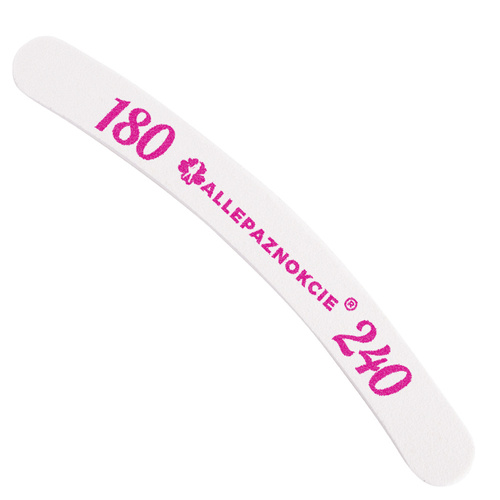 Pilnik do paznokci Bezpieczny Pakiet Allepaznokcie banan biały środek 180/240 CU-10 High Quality