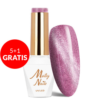 5+1gratis Magnetyczny lakier hybrydowy Cat Eye Womanity Amethyst Molly Nails HEMA/Di-HEMA Free 8g Nr 443