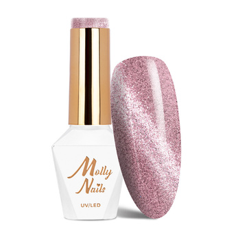 Magnetyczny lakier hybrydowy z efektem kociego oka Cat Eye Womanity Lipstick Molly Nails HEMA/Di-HEMA Free 8g Nr 441